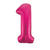 SALE Riesiger Folienballon Zahl 1, Premiumqualitt, Hhe: ca. 86 cm, Farbe: Pink - Ziffer: 1