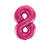 NEU Riesiger Folienballon Zahl 8, Premiumqualität, Höhe: ca. 86 cm, Farbe: Pink - Folienballon Große Zahl 8 pink