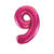 Riesiger Folienballon Zahl 9, Premiumqualität, Höhe: ca. 86 cm, Farbe: Pink - Ziffer: 9