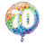SALE Folienballon 70. Geburtstag, mit bunten Sternen / Regenbogen, beidseitig bedruckt, Gre: ca. 45 cm