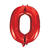Riesiger Folienballon Zahl 0, Premiumqualität, Höhe: ca. 86 cm, Farbe: Rot