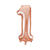 Riesiger Folienballon Zahl 1, Premiumqualität, Höhe: ca. 86 cm, Farbe: Rosé Gold - Ziffer: 1