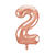 Riesiger Folienballon Zahl 2, Premiumqualität, Höhe: ca. 86 cm, Farbe: Rosé Gold - Ziffer: 2
