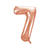Riesiger Folienballon Zahl 7, Premiumqualität, Höhe: ca. 86 cm, Farbe: Rosé Gold - Ziffer: 7