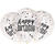 Luftballon Latex Happy Birthday, transparent mit Konfetti & silberne Schrift, Größe: ca. 30 cm, 6 Stück