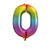 Riesiger Folienballon Regenbogen, Premiumqualität, Zahl 0, Höhe: ca. 86 cm