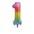 Riesiger Folienballon Regenbogen, Premiumqualität, Zahl 1, Höhe: ca. 86 cm - Ziffer: 1