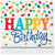 NEU Servietten Happy Birthday, Kindergeburtstag, bunt gepunktet, Größe: ca. 33 x 33 cm, 16 Stück - Serviette 33 cm Happy Birthday Punkte