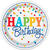 NEU Teller Happy Birthday aus Pappe, Kindergeburtstag, bunt gepunktet, Größe ca. 23 cm, 8 Stück - Teller 23 cm Happy Birthday Punkte