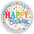 NEU Teller Happy Birthday aus Pappe, Kindergeburtstag, bunt gepunktet, Gre ca. 23 cm, 8 Stck