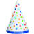SALE Partyhte Happy Birthday aus Pappe, Kindergeburtstag, bunt gepunktet, 8 Stck - Partyhte Happy Happy Birthday Punkte