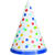 SALE Partyhte Happy Birthday aus Pappe, Kindergeburtstag, bunt gepunktet, 8 Stck - Partyhte Happy Happy Birthday Punkte