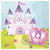Servietten Prinzessin mit Schloss und Kutsche für Kindergeburtstag Mädchen, pink / lila, Größe: ca. 33 x 33 cm, 16 Stück - Servietten
