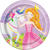 Teller aus Pappe mit Prinzessin für Kindergeburtstag Mädchen, pink / lila, Größe ca. 18 cm, 8 Stück - Teller, klein