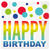 SALE Servietten Happy Birthday, Kindergeburtstag, Regenbogenfarben / bunt, Gre: ca. 33 x 33 cm, 16 Stck
