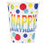 NEU Becher Happy Birthday aus Pappe, Kindergeburtstag, Regenbogenfarben gepunktet, Größe: ca. 250 ml, 8 Stück - Becher Regenbogen-Punkte