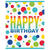 Geschenktüten Happy Birthday für Mitgebsel / Gastgeschenke beim Kindergeburtstag, Regenbogenfarben gepunktet, 8 Stück