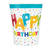 NEU Becher Happy Birthday aus Pappe, Kindergeburtstag, Design Folienballon bunt, Größe: ca. 250 ml, 8 Stück - Becher Happy Birthday Ballons