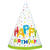 SALE Partyhte Happy Birthday aus Pappe, Kindergeburtstag, Design Folienballon bunt, 8 Stck - Partyhte