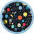 Teller aus Pappe, Weltall / Rakete für Kindergeburtstag Junge, schwarz / blau, Größe ca. 18 cm, 8 Stück - Teller, klein