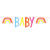 SALE Girlande Baby mit Regebogen für Baby Shower Dekoration, Länge: ca. 1 m