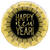 SALE Folienballon Happy New Year, schwarz-gold, 45 cm