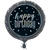 SALE Folienballon Happy Birthday, schwarz-silber, glitzernd, Gre: ca. 45 cm