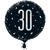 SALE Folienballon 30. Geburtstag, schwarz-silber, glitzernd, Gre: ca. 45 cm - Folienballon