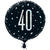 Folienballon 40. Geburtstag, schwarz-silber, glitzernd, Gre: ca. 45 cm - Folienballon