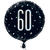 Folienballon 60. Geburtstag, schwarz-silber, glitzernd, Größe: ca. 45 cm