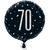 Folienballon 70. Geburtstag, schwarz-silber, glitzernd, Größe: ca. 45 cm - Folienballon