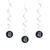Girlande spiralförmig / Deckenhänger 40. Geburtstag, schwarz-silber, glitzernd, Länge: ca. 80 cm, 6 Stück - Girlande