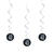 Girlande spiralfrmig / Deckenhnger 40. Geburtstag, schwarz-silber, glitzernd, Lnge: ca. 80 cm, 6 Stck - Girlande