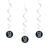 SALE Girlande spiralfrmig / Deckenhnger 50. Geburtstag, schwarz-silber, glitzernd, Lnge: ca. 80 cm, 6 Stck