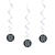 SALE Girlande spiralfrmig / Deckenhnger 100. Geburtstag, schwarz-silber, glitzernd, Lnge: ca. 80 cm, 6 Stck