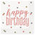 Servietten Happy Birthday, weiß-rosegold, Größe: ca. 33 x 33 cm, 16 Stück - Servietten