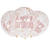 Luftballon Latex Happy Birthday, transparent mit Konfetti & rosa Schrift, Größe: ca. 30 cm, 6 Stück