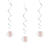 SALE Girlande spiralfrmig / Deckenhnger 18. Geburtstag / Volljhrigkeit, wei & rosa, glitzernd, Lnge: ca. 80 cm, 6 Stck