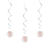 Girlande spiralförmig / Deckenhänger 90. Geburtstag, weiß & rosa, glitzernd, Länge: ca. 80 cm, 6 Stück - Girlande