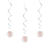 SALE Girlande spiralfrmig / Deckenhnger 90. Geburtstag, wei & rosa, glitzernd, Lnge: ca. 80 cm, 6 Stck