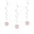 Girlande spiralförmig / Deckenhänger 100. Geburtstag, weiß & rosa, glitzernd, Länge: ca. 80 cm, 6 Stück