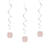 SALE Girlande spiralfrmig / Deckenhnger 100. Geburtstag, wei & rosa, glitzernd, Lnge: ca. 80 cm, 6 Stck