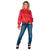 SALE Damen-Bluse rot aus Satin, Gr. 46
