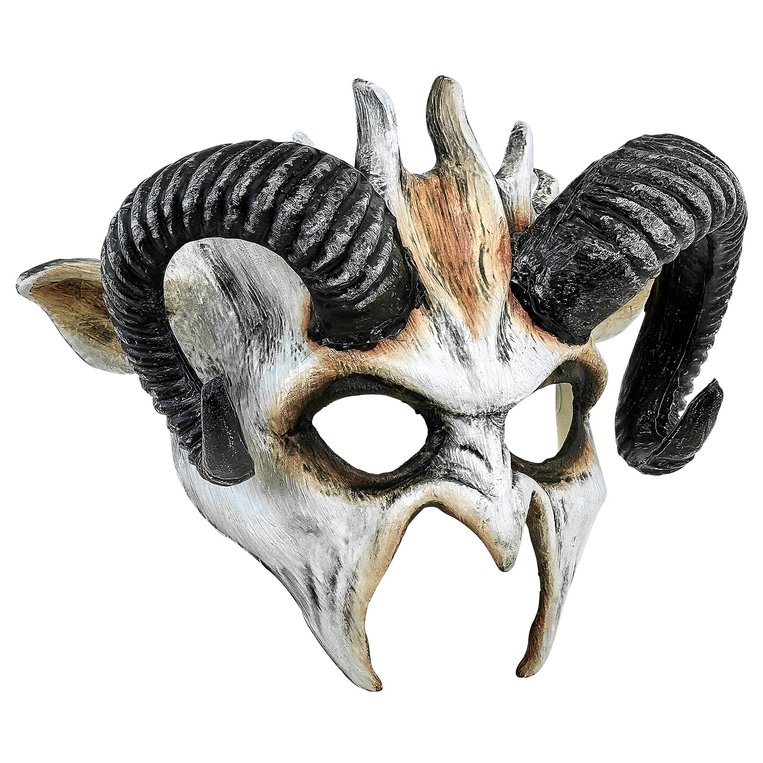 NEU Teufels-Maske Halloween Dmon, schwarz-wei Bild 3