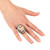 Ring, silber, mit weiem Totenkopf und Strass Bild 2