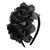 NEU Haarreif mit schwarzen Rosen und Glitter