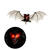 NEU Halloween-Deko-Figur HAARIGE FLEDERMAUS MIT PULSIEREND BLINKENDEN LED AUGEN, Größe ca. 89 cm