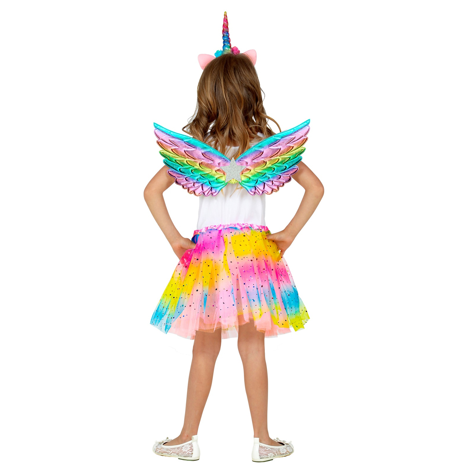 NEU Kinder-Kostm-Set Einhorn, mit Flgeln, Tutu und Haarreif, Einheitsgre Bild 3