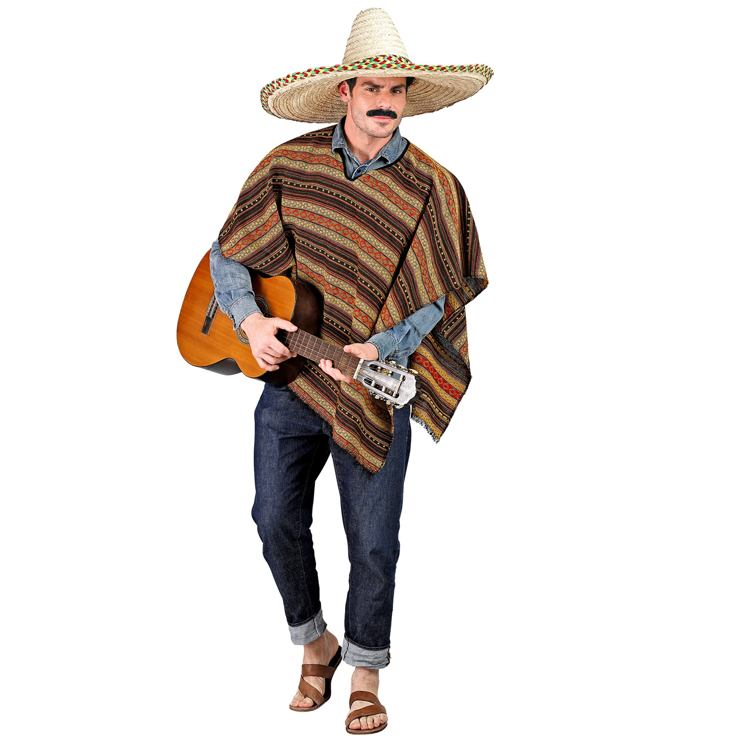 NEU Unisex-Kostm Wild West Poncho, wendbar, Einheitsgre Bild 3
