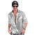 NEU Herren-Kostm Pailletten-Hemd silber, Gr. S-M Bild 2